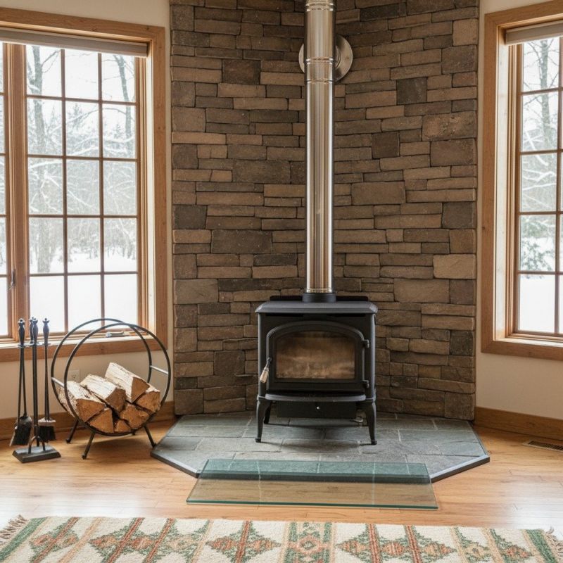 Stone Hearth Installation